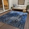 Homeroots 3' X 5' Navy Blue And Denim Blue Abstract Washable Indoor Outdoor Area Rug 577229 - alternate 3