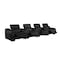 Homeroots 169" Black Italian Leather Reclining USB Sofa 632886 - alternate 1