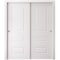 Sartodoors Sliding Closet Bypass Doors 60 x 96 inches, BASIC 9233 White, Rails Hardware Set, Wood Solid Bedr BASIC9233DBD-SKIN-6096 - alternate 1