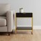 Homeroots 24" Gold And Dark Brown Wood And Metal End Table With Drawer And Shelf 333232 - alternate 2