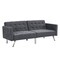 Homeroots 75" Dark Gray Linen Sleeper Sofa With Silver Legs 522394 - alternate 2