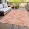 Homeroots 3' X 5' Salmon And Ivory Geometric Washable Indoor Outdoor Area Rug 598616 - alternate 2