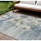 Homeroots 8' X 10' Denim Blue And Sky Blue Floral Washable Indoor Outdoor Area Rug 582749 - alternate 1