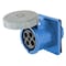Hubbell Wiring Device-Kellems Watertight Pin & Sleeve Receptacle, 60 A, 250V AC, Three Phase, 3 Pole, IEC Grounding, Blue, NEMA 4X HBL460R9W - alternate 2