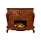 Homeroots 59" Brown Wood Ornate Carved Scrollwork Electric Fireplace With Mantle 574009 - alternate 2