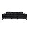 Homeroots 103" Black Top Grain Leather Reclining Metal USB Sofa 720334 - alternate 1