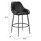 Homeroots Set of Two 30" Black Faux Leather And Steel Bar Height Bar Chairs 555754 - alternate 3
