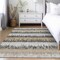 Homeroots 3' X 5' Gray Brown And Beige Striped Washable Indoor Outdoor Area Rug 598352 - alternate 4