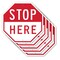 Signmission Stop Here, 10 inch X 10 inch, Aluminum Metal Signs, 5PK OC-A-5Pack-10-233 - alternate 1
