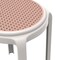 Leisuremod Tresse Stackable Plastic Round Dining Stool with Wicker Seat, White TSR13WH - alternate 2