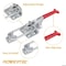 Powertec Toggle Clamp, 700 lbs Cap., 431 Adj. U Bolt Latch, Antislip Hand Grip20307-P4, 4PK 20307-P4N - alternate 2