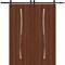Sartodoors Modern Double Barn Door 72 x 84 inches, BASIC 3002 Walnut Franko, 13FT Rail Track Set, Solid Pane BASIC3002DB-GOFR-7284 - alternate 1