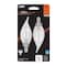 Feit Electric White BA10 E12 (Candelabra) Filament LED Bulb Soft White 60 Watt Equivalence, 2PK BPCFC60927WFIL2 - alternate 1