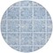 Homeroots 8' Sky Blue And Denim Blue Round Medallion Washable Indoor Outdoor Area Rug 589346 - alternate 4