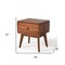 Homeroots Modern Mid Century Walnut Nightstand with Single Drawer 473016 - alternate 2