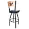 Holland Bar Stool Co 30" Blk Wrinkle South Florida Swivel Bar Stool, Laser Engraved Back L03830BWMedMplASouFlaBlkVinyl - alternate 4
