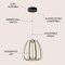 Jonathan Y Gigi 11.5" Modern Glam Metal Adjustable Dimmable Stripe Cage Integrated LED Pendant, Black/Gold Paint JYL7149A - alternate 4