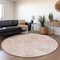 Homeroots 8' Pink Ivory And Gray Round Damask Washable Indoor Outdoor Area Rug 599444 - alternate 3