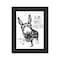 Homeroots Hello Sweet Cheeks Donkey Black Framed Print Bathroom Wall Art 530068 - alternate 1