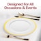 Smarty Had A Party 13 White with Gold Rim Round Disposable Plastic Charger Plates 60 Plates, 60PK 2710WHG-CASE - alternate 4
