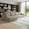 Homeroots 135" Camel Corduroy Modular Compression Foam Sofa With Toss Pillows 712971 - alternate 2