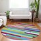 Homeroots 8' Lavender Orange And Lime Green Round Striped Washable Indoor Outdoor Area Rug 613292 - alternate 3