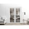 Sartodoors Sliding Double Pocket Door Clear Glass, Lucia 2266 White Silk and Aluminum Strips, Kit Trims Rail LUCIA2266DP-WS-56 x 84 (2* 28x84) - alternate 2