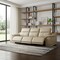 Homeroots 107" Beige Italian Leather Reclining Metal USB Sofa 720276 - alternate 4