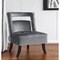 Homeroots 26" Gray and Black Velvet Tufted Side Chair 533839 - alternate 1