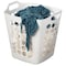 Basicwise Flexible Plastic Laundry Basket - Square Storage Hamper with Side Handles for Easy Carrying QI003857.L.WT - alternate 3