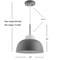 Jonathan Y Simon 12" Adjustable Metal/Glass LED Pendant, Gray JYL9064A - alternate 5