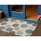 Homeroots 3' X 5' Ivory Fern Green And Teal Blue Geometric Washable Indoor Outdoor Area Rug 630573 - alternate 1