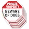 Signmission Private Property Beware of Dogs, 4 inch X 4 inch, Vinyl Decal, 5PK OC-D-5PACK-4-151 - alternate 1