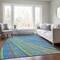 Homeroots 3' X 5' Denim Blue Sky Blue And Gold Striped Washable Indoor Outdoor Area Rug 614971 - alternate 4