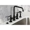 Kingston Brass Bridge Kitchen Faucet with Brass Sprayer, Matte Black KS8280CKLBS - alternate 4
