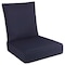 Lavish Home Outdoor Chair Cushions w/ Sun & Water-Resistant Removable Covers Memory Foam Patio Cushions HT-OUTDR-NVY - alternate 1