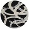 Homeroots 8' Black Ivory And Gray Round Abstract Washable Indoor Outdoor Area Rug 599108 - alternate 3