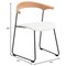 Leisuremod Lyra Collection Modern Chair in Natural Wood back and White Seat, 4PK LCNW-41W4 - alternate 2