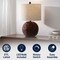 Jonathan Y Camilo 21.5" Modern Coastal Woven Rattan Globe LED Table Lamp, Dark Brown JYL6514B - alternate 3