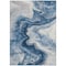 Homeroots 9' X 12' Navy Blue And Silver Abstract Washable Indoor Outdoor Area Rug 618338 - alternate 3