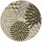 Homeroots 8' Ivory And Green Round Floral Indoor Outdoor Area Rug 548064 - alternate 1