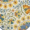 Homeroots 5' Ivory Blue Yellow And Orange Round Floral Indoor Outdoor Area Rug 546812 - alternate 2