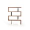 Homeroots 67" Walnut Manufactured Wood Four Tier Zig Zag Bookcase 482697 - alternate 4