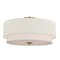 Vaxcel Burnaby 20.5-in W Brass Mid-Century Modern Drum Semi Flush Mount Ceiling Light White Linen C0112 - alternate 1