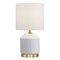 Homeroots 15" Gold and White Ceramic Cylinder Table Lamp With White Drum Shade 546103 - alternate 2
