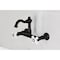 Kingston Brass Two-Handle Wall Mount Bridge Kitchen Faucet, Matte Black KS3250PX - alternate 4