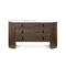 Homeroots 55" Walnut Marble Solid And Manufactured Wood Three Drawer Dresser 490816 - alternate 1