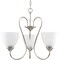 Progress Lighting Heart Collection 3-Light Brushed Nickel Etched Glass Farmhouse Chandelier P4664-09 - alternate 1