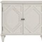 Homeroots 34in White Wood Carved Geometric Accent Cabinet With Two Doors 691653 - alternate 3