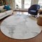 Homeroots 8' Silver Gray And Pewter Round Abstract Washable Indoor Outdoor Area Rug 582682 - alternate 2